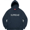 E549supreme 22fw capital hooded sweatshirt royal blue