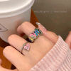 Summer graffiti! Color Letter Love Ring Women's Niche Design Opening Finger Ring Unique Ring
