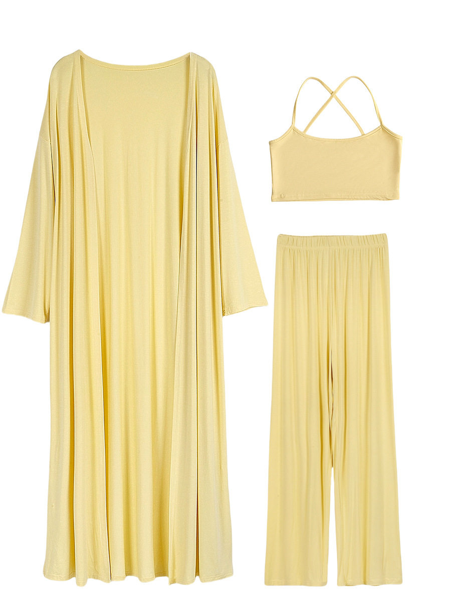 Casual Loose Long Cardigan Set Includes Crop Skirt Cami Top and Pants Perfect for Spring Summer Wholesale Available