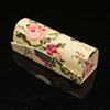 Chinese Vintage Floral Embroidered Lipstick Box Printed Silk Portable Storage Box Jewelry Box Lipstick Box with Mirror