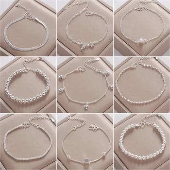 Color-Preserving Student Silver Bracelet for Women, Simple Bracelet, Korean Style Star and Butterfly Jewelry, Fashionable Gift Manufacturer, Foreign Trade