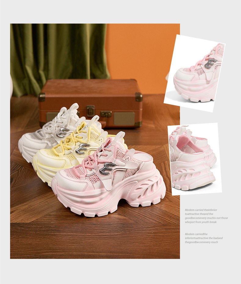 Sandal cao gót nữ hở mũi quai ngang đế dày mùa hè — Xám, Vàng, Hồng chi tiết 2