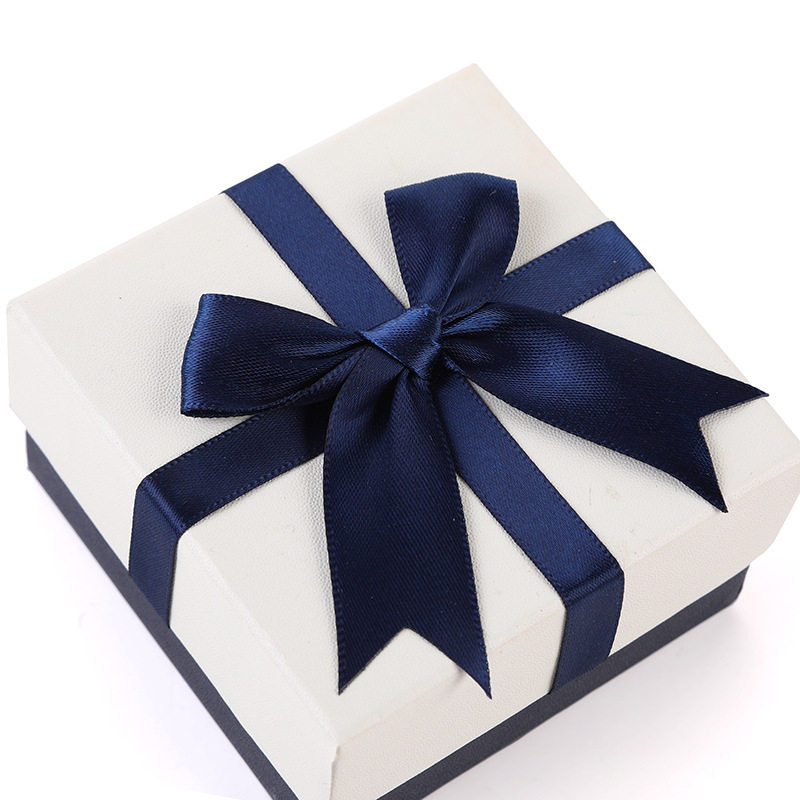 Manufacturer's Ready-Made Six-Color Bow Jewelry Box Heaven and Earth Cover Jewelry Packaging Box Necklace Earrings Jewelry Gift Box Wholesale