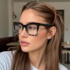 Large Frame Color Matching Flat Mirror Women's High-End Cross-Border New Butterfly Type Anti-Blue Light Glasses Frame Plain Glasses Frame