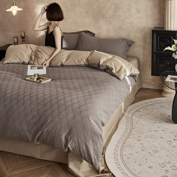 2025 New Style Pure Cotton Jacquard Brushed Four-Piece Set