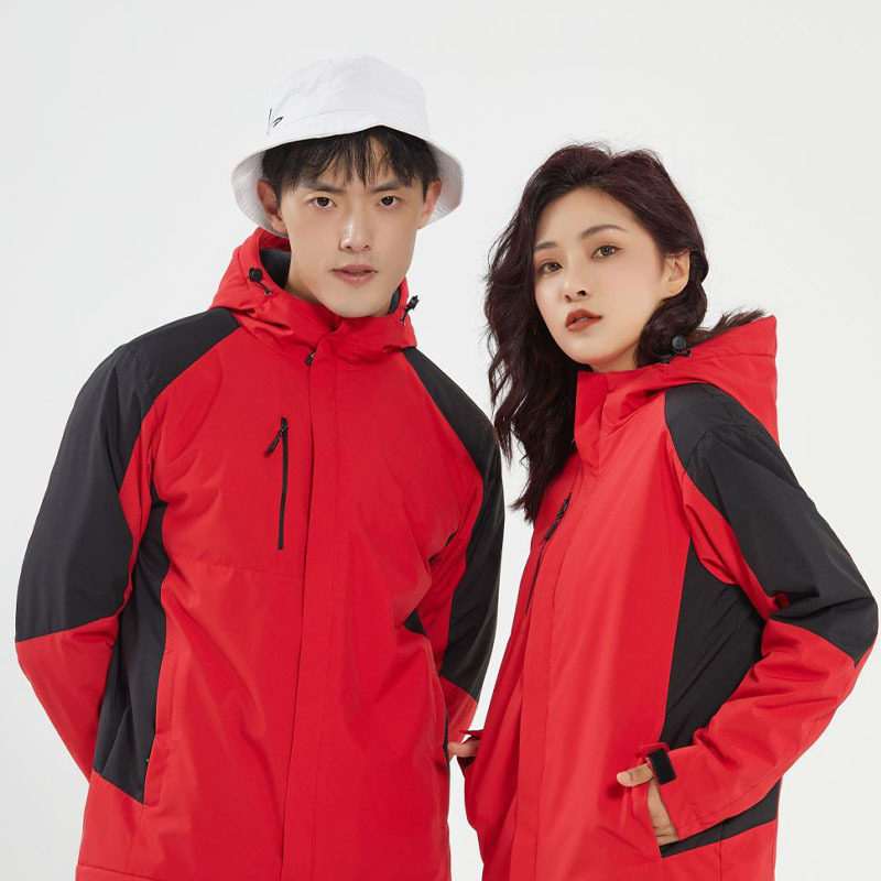 Fleece-Lined Windproof and Waterproof Thickened Jacket with Custom Logo Printing, Workwear, Three-In-One Printed Men's Coat, Warm
