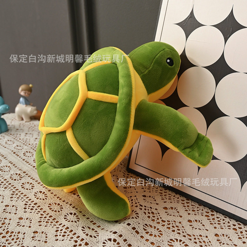 跨境仿真海龟毛绒玩具金钱龟公仔胖版乌龟抱枕厂家现货批发大眼龟