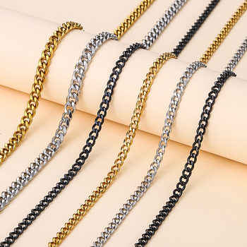European and American stainless steel chain single-line six-sided grinding chain men's and women's fashion hip-hop titanium steel necklace jewelry chain wholesale