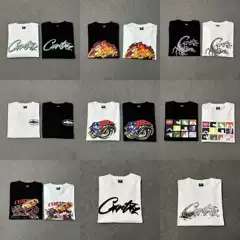 Cross-Border New Style Cortiez Short-Sleeved T-Shirt with Letter Logo Print, Round Neck, American Casual Loose Fit, Alcatraz Half-Sleeve