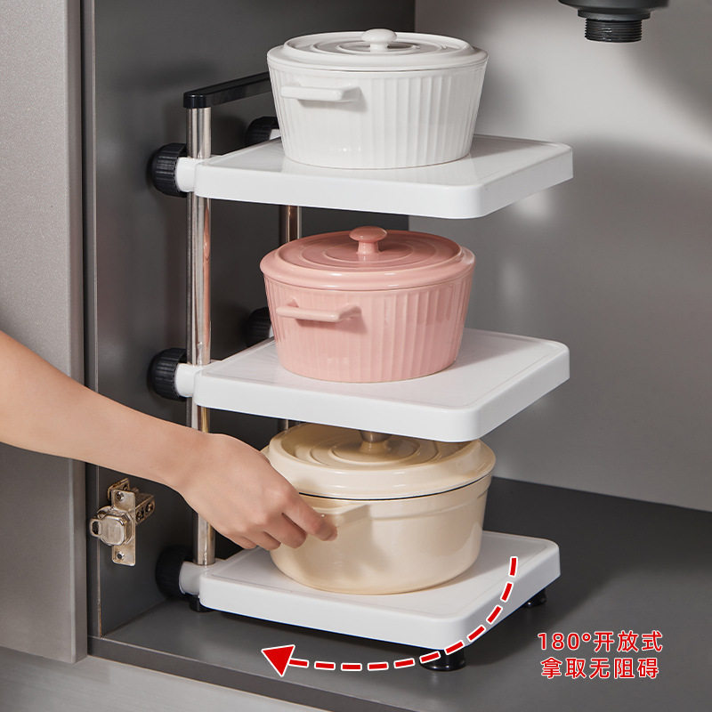 Kitchen multi-layer storage rack floor multi-functional storage rack household microwave oven pot storage display rack