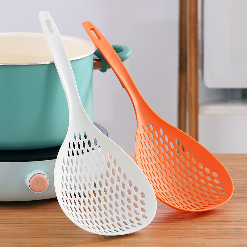 Japanese-Style Household Noodle Colander Kitchen Household Long-Handled Dumpling Noodle Strainer High Temperature Resistant Large Draining Spoon