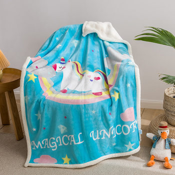 Foreign trade double thickened cartoon lamb velvet Faleirong children's blanket baby blanket kindergarten gift blanket wholesale ++