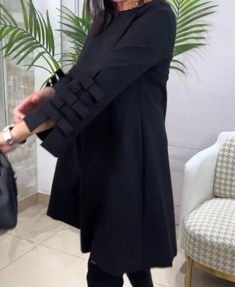 Long Sleeve Solid Color Dress Womens Autumn Winter Collection Casual Style for Everyday Wear Wholesale Available