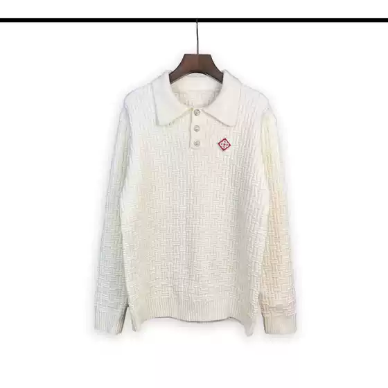 2024 Autumn and Winter New European and American Cross-Border Ca Casa Men's Casual Polo Collar Knitted Sweater Trendy Loose and Versatile