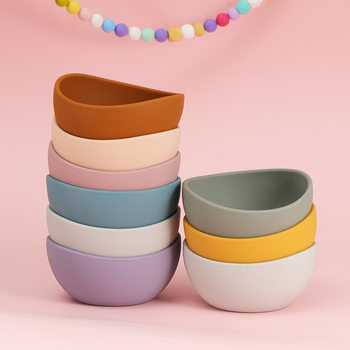 Food Grade Silicone Children's Feeding Tableware Dog Eating Training Food Bowl Pet Simple Silicone Bowl Suction Cup