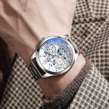 Hot Selling Cross-Border Men's Watch Large Dial Quartz Watch Steel Band Men's Watch Fashion Casual Men's Watch