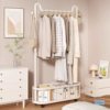 Clothes Rack Floor-Standing Vertical Clothes Rack Mobile Wheeled Rental Dormitory Storage Clothes Drying Rack Bathroom Cat Ear Floor-Standing Clothes Rack