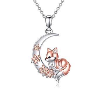 Europe and the United States cross-border new Mori unique design charm charming beautiful fox pendant flower moon necklace wholesale