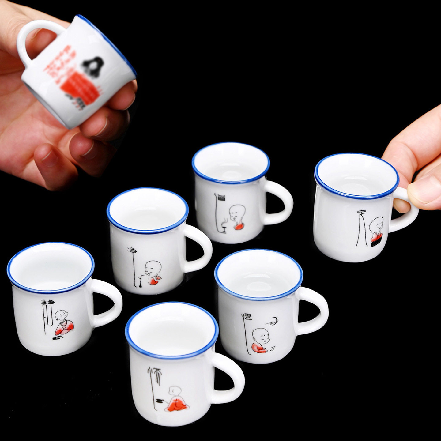 Ceramic Nostalgic Old-Fashioned Classic Quote Mark Wine Glass Mini Ear Thumb Spirit Cup Personalized Quote Lg