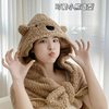 Cartoon Bear Cute Autumn and Winter Thickeneded Warm Blanket Shawl with Hood Student Lunch Break Nap Blanket Cloak Style
