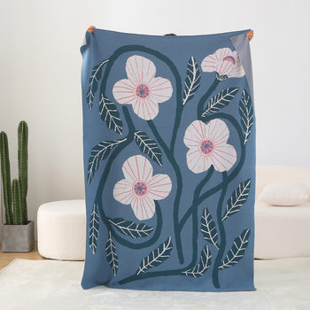 Pure Cotton Large Size Knitted Blanket Casual Sofa Blanket Floral Throw Blanket Ins Decorative Style Wool Blanket Knitting