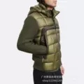 Green knitted down jacket