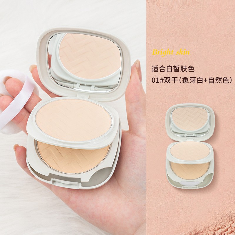 Leiqi Sunscreen Makeup Powder Cake Powder Makeup Powder Cake Women's Lasting Oil Control Waterproof Concealer No Makeup Cool Leo