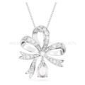 Large small silk platinum necklace
