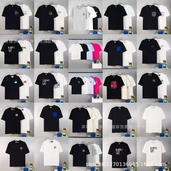 Cross-Border High-Quality Luojia Logo Embroidered Loose Short-Sleeve Unisex Casual Fashion Versatile T-Shirt Trendy Brand Wholesale