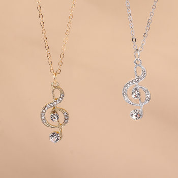 Europe and the United States cross-border jewelry diamond note necklace personality trend creative boutique hip-hop style diamond clavicle chain jewelry