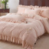 French Princess Style Carved Milk Velvet Four-Piece Bed Cover Winter Thickeneded Baby Velvet Coral Velvet Quilt Cover Bed Skirt a