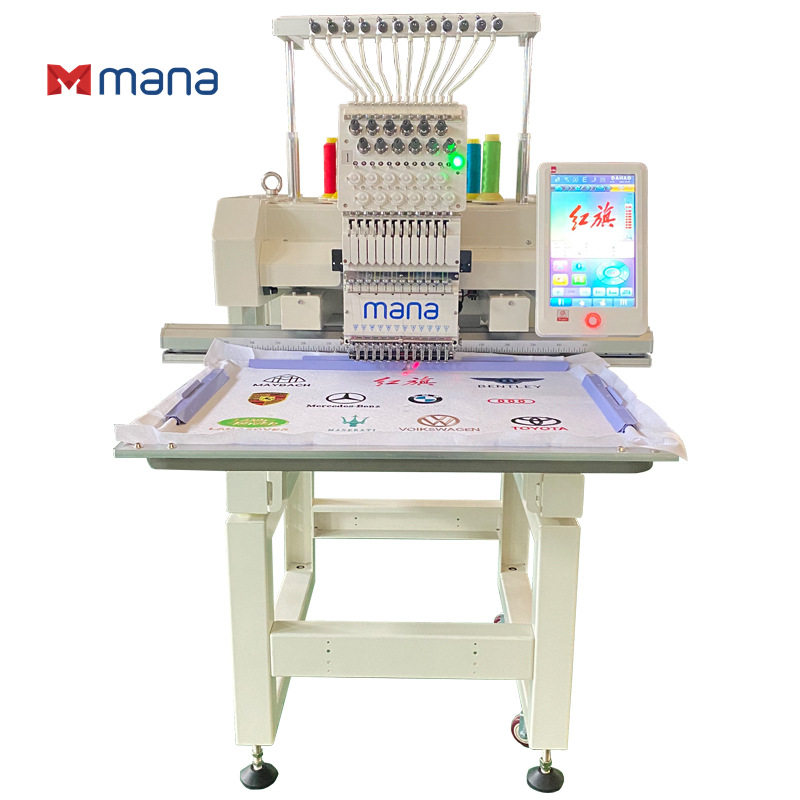 Single-head 12-pin 40*60CM mana fully automatic computer embroidery machine single head multi-functional hat embroidery clothes socks pattern proofing machine
