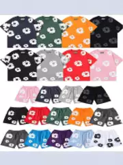 2025 New Arrival Denim Tears Kapok Short Sleeve T-Shirt and Shorts Set Streetwear Brand In Stock