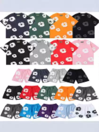 2025 New Arrival Denim Tears Kapok Short Sleeve T-Shirt and Shorts Set Streetwear Brand In Stock