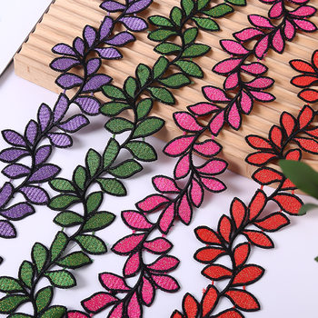5.5cm gold thread embroidery lace leaves lace cross-border foreign trade clothing accessories home fabric hair accessories crafts