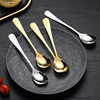304 stainless steel children's feeding spoon eating spoon water drop round spoon bird's nest fish glue spoon laser LOGO