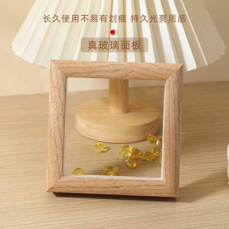 Cultural and Creative Calligraphy Square Mini Photo Frame 4inch 5inch Housewarming New Home Picture Frame Festive Decorative Wooden Photo Frame Table
