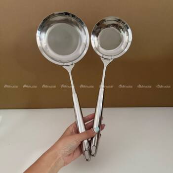 Minole 304 Stainless Steel Filter Colander Household Kitchen Skimming Spoon to Remove Foam Artifact Oil Separator Spoon