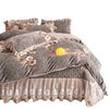 Cross-Border Foreign Trade Specializes in Winter Double-Layer Lace Milk Velvet Printed Bed Cover Four-Piece Set Bed Cover Single-Piece Three-Piece Set