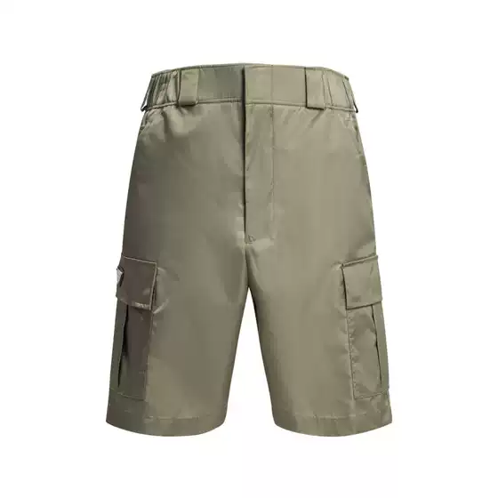 P Brand Summer Triangle Label Nylon Pocket Cotton Cargo Shorts, Unisex Loose Casual Pants