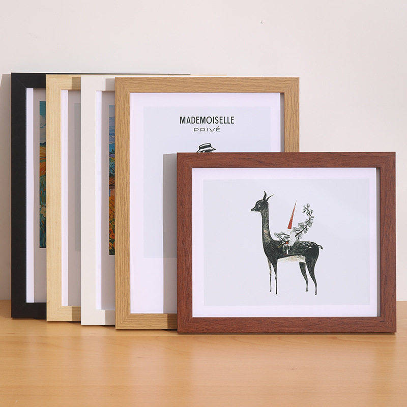 Simple photo frame 6 inch photo frame wholesale art oil painting frame wall 7810 inch puzzle frame mounted A4 wooden table