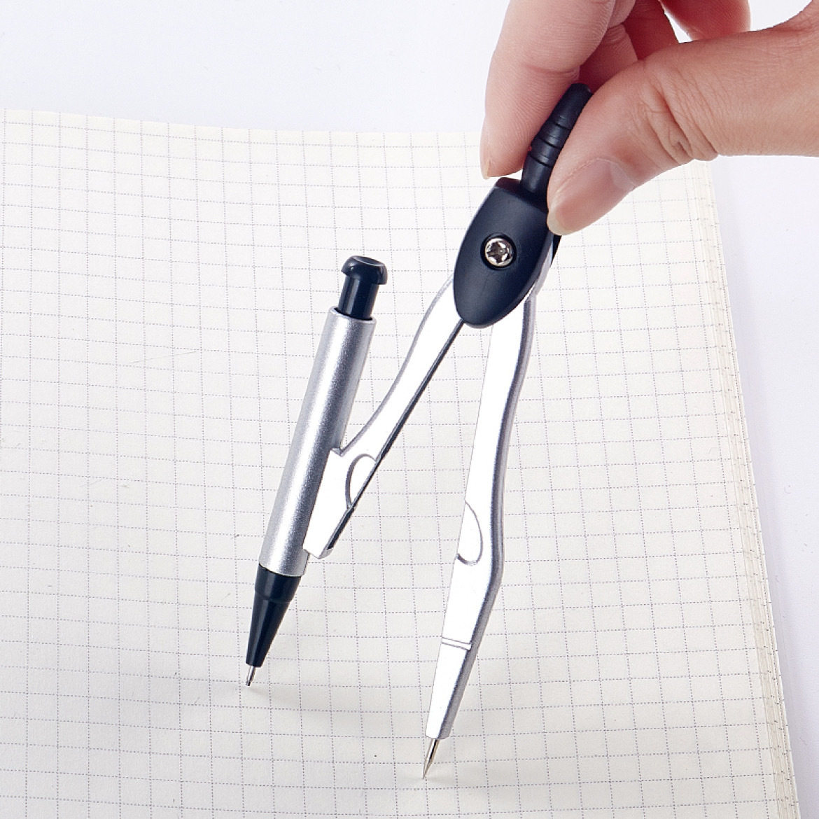 Xiaoyuer 2258 drawing compasses 2-piece set student office drawing math tools durable metal compasses wholesale