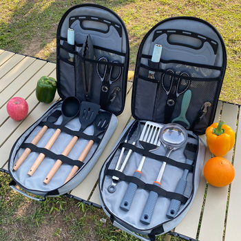 Outdoor Tableware Portable Stove Set Picnic Knife Kitchen Utensils Picnic Equipment Melon Slicer Kitchen Cutting Board Camping