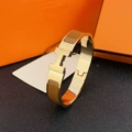 Size 17 wide version 12mm rose gold + brown bracelet with logo h