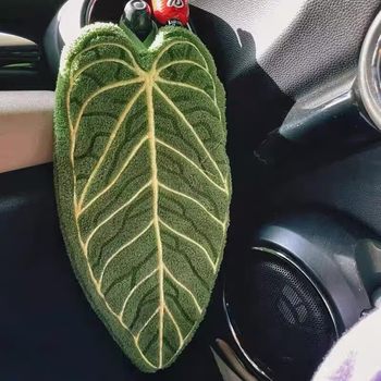 Plant Leaf Hand Towel, Hot Plant Flower Candle Handkerchief, Hanging Kitchen Bathroom Bathroom Cute Thickeneded Creative Towel