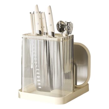 Kitchen multi-functional knife holder cutting board storage rack household chopsticks knife integrated storage rack chopsticks tube chopsticks cage rack
