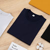 Pure Cotton High-End 270g Long-Staple Cotton Xinjiang Cotton Mercerized Small Loop Round Neck Solid Color Youth Thickened Cotton T-Shirt for Men