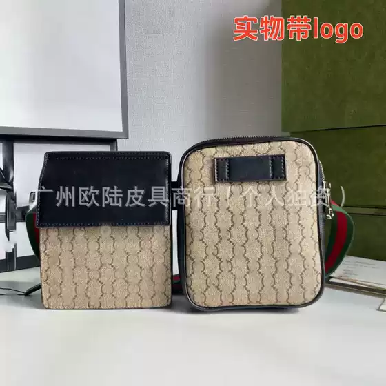 Cross-Border Supply New Classic Old Flower Double g Logo Canvas Men's Chest Bag Fashionable Versatile One-Shoulder Cross-Body Women's Waist Bag