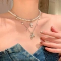 Xl2307+xl2306 silver (alloy + imitation pearl material)