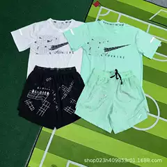 Wholesale Foreign Trade In-Stock Ice Silk Quick-Dry Sports Short-Sleeve T-Shirt for Men, Summer Breathable Loose Fit Fitness Casual Round Neck
